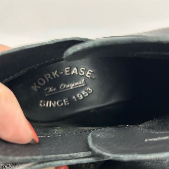 Kork-Ease Ryder Women's Black Leather Ankle Booties Size 6.5 Back Zipper - Picture 12 of 14